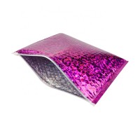 Customized cosmetic laser holographic metallic foil ziplock zipper bubble mailer and padded envelope express mailing bags