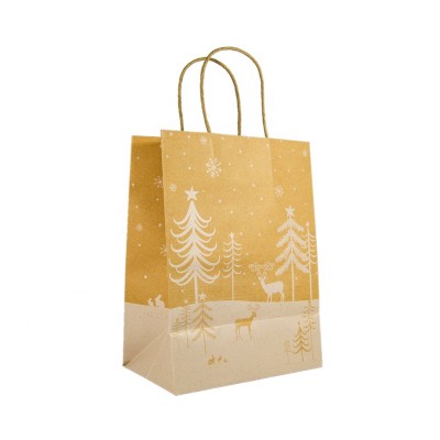 Custom made paper shopping bags/brown shopping bag/kraft paper bag