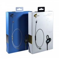 Custom Design Blue and White  Electronic Product Luxury Gift Earphone/Headset Packaging box with Hook Cardboard Gift Box