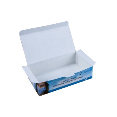 Custom printed flat shipping box protection disposable mask face shield packaging box